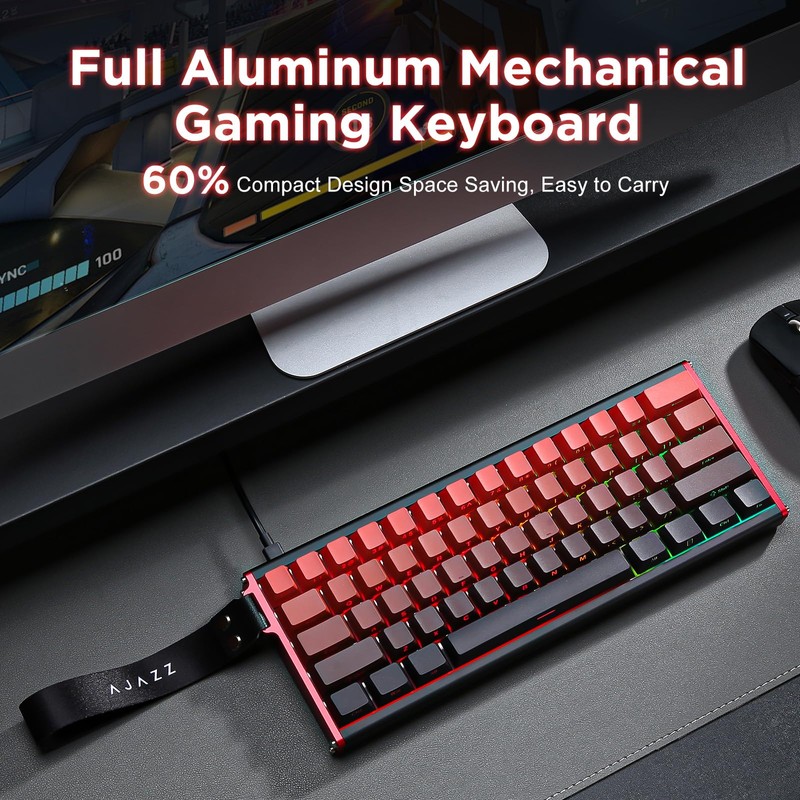 MIKIBY Alux60-60% Mechanical Gaming Keyboard Wired, Magnetic Switch Hot Swappable,