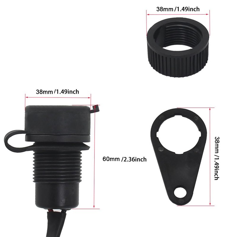 Domary Motorcycle USB Charging Socket Modified USB Chargers Adapter with