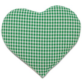 Rapeseed Cushion Heart Approx. 30 x 25 cm – Green/White – Heat Cushion – Grain Cushion – A Charming Gift