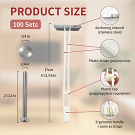 MateIJS 100PCS Heavy Duty Drywall Anchors with Bolts for 1/4"-20, 270+ lbs Hollow Wall Anchors for TV Mounting Kit,Drywall Toggle Bolt - Zinc Plated, Easy Install