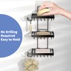 Moforoco Soap Dish Holder for Shower Wall, No Drilling, 3-tier
