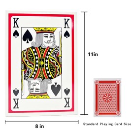 QkonkgnS Giant Playing Cards 8X11 Inch Large Deck of Cards Super Big Card Games for Families Oversized Casino Party Decorations Professional Poker Cards