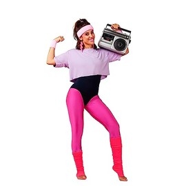 Style Lockers® Ladies Fancy Stylish Acrylic Leg Warmers Girls Plain 80s Party Neon Ballet Dance Ice Skating Accessories (Pink)