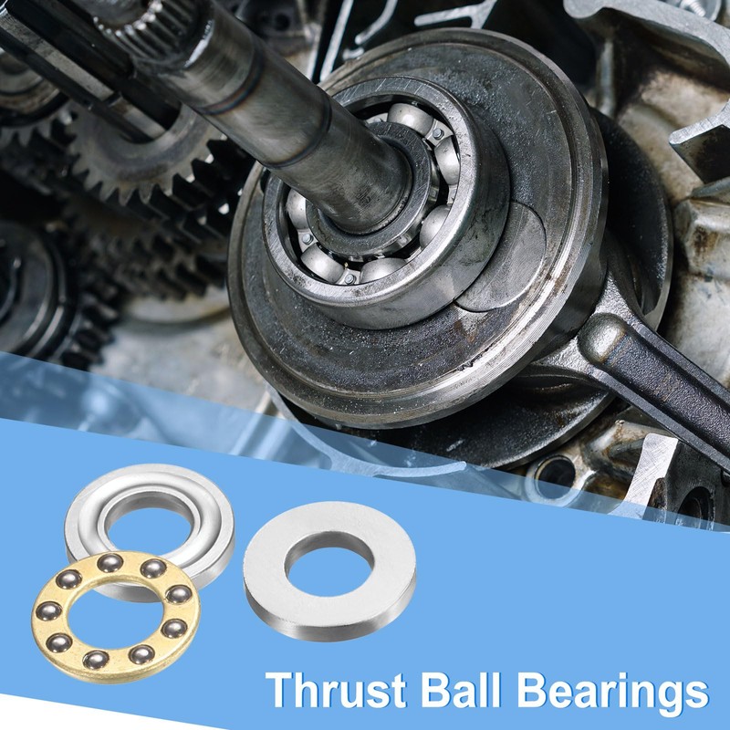 sourcing map 12pcs F4-9M Thrust Ball Bearings, 4mm x 9mm