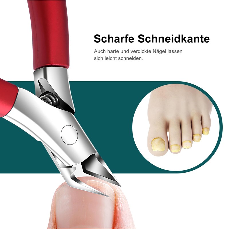 Nail Scissors for Deep Thick Ingrown Toenails and Fingernails, Stainless