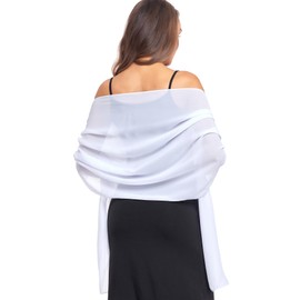 Chales de gasa suave para vestidos y accesorios de mujer, Blanco, Talla única