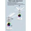 LED Desk Lamp with Fan, RGB Display Clock, 3-Speed Touch