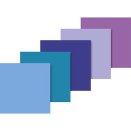 Heyda 203375719 Seidenpapier, sortiert 50 x 70 cm, 5 Farben sortiert (Hellblau, Wasserblau, Dunkelblau, Lavendel, Lila)