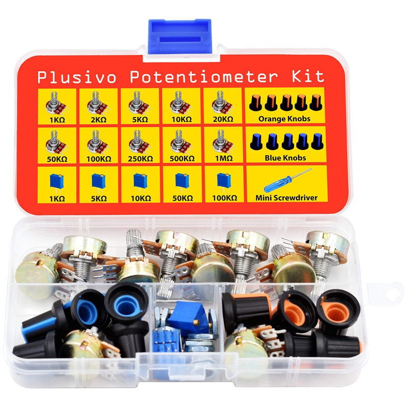 Potentiometer Kit 46 pcs B1K–B1M Ohm Linear Rotary Taper Potentiometer