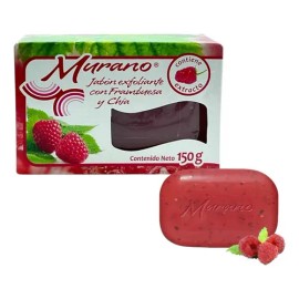 Jabón Barra Murano Exfoliante Corporal Frambuesa Chía 150g                                                                                            
