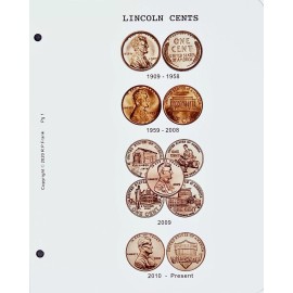 Coin Data Inserts Lincoln Cent 1959-2009 ** CDI Insert & Data Pages**  Fits Dansco Coin Album 7102