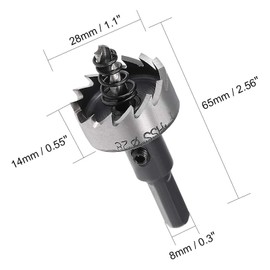 Still Awake 28mm HSS Hole Saw, High Speed Steel, Hole Saw Drill Bit Set, Compatible with Iron, Aluminum, Wood