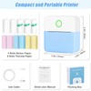 Zeacool Mini Sticker Bluetooth Printer with 11 Rolls Paper, Pocket-Sized