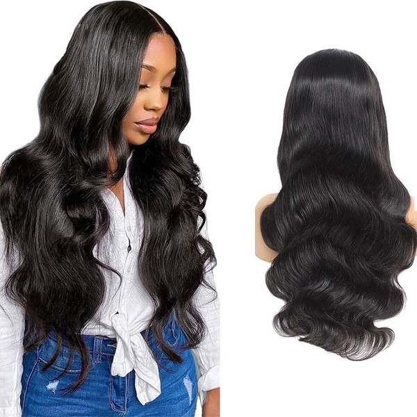 Real Hair Wig Human Hair Wig Body Wave 4x4 Lace Front Wig Human Hair Free Part Natural Hair Line With Baby Hair Lace Closure Wig 9a BréSilienne Unprosseced Remy Hair Glueless Wig 28 Inches