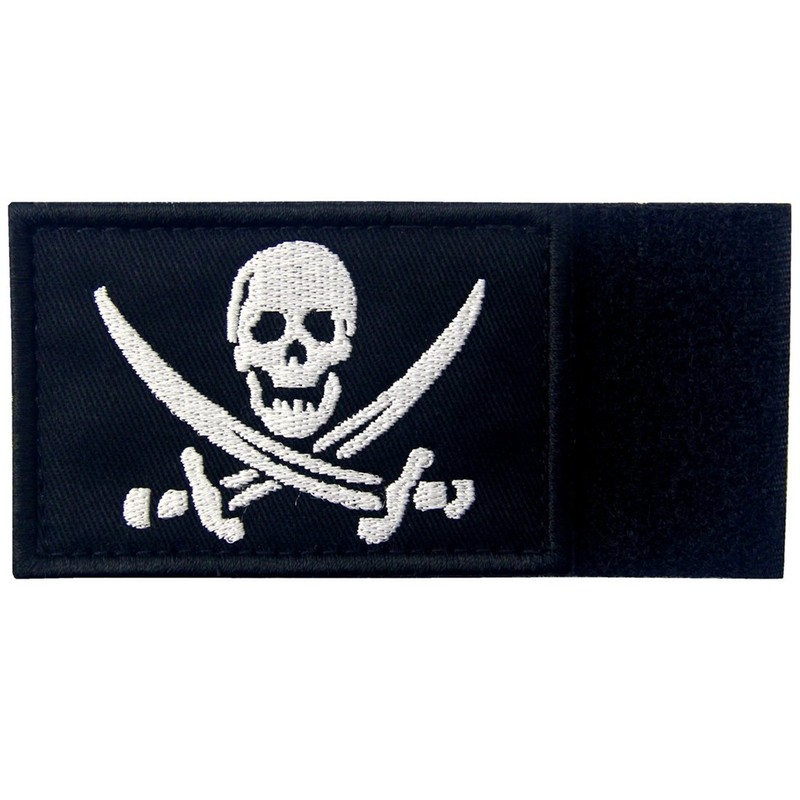 Glow in Dark Pirate Flag Military Morale Applique Fastener Hook