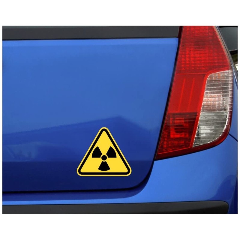 Samunshi® Warning Triangle Radioactive Sticker 20 x 17.5 cm Multi-Coloured