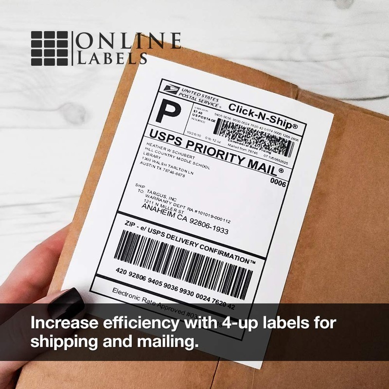 4.25 x 5.5 Rectangle Labels - Permanent, White Matte -