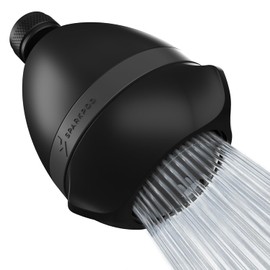 SparkPod - Cabezal de ducha de presión de potencia – Elevador de presión de agua de alta presión para hogares de baja presión – 3 cabezales de ducha para lluvia y masaje (Negro Mate)