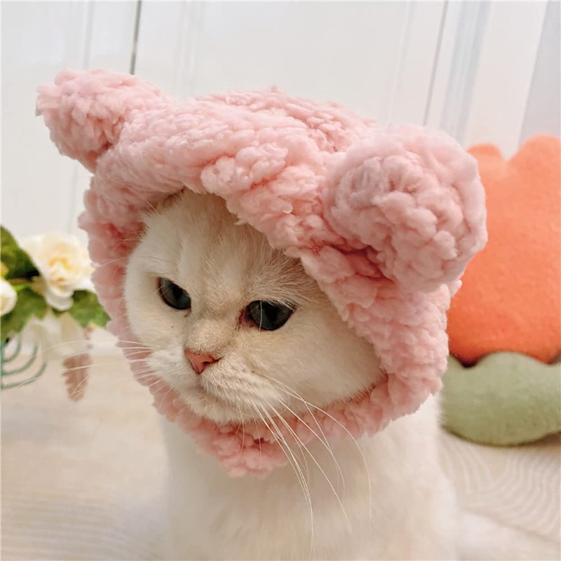 JOICEE Cute Cat Costume Warm Bear Hat for Cat Adjustable