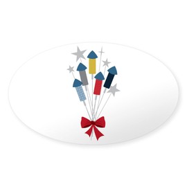 CafePress Fireworks Bouquet Sticker Oval Car Bumper Sticker