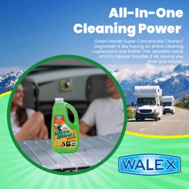 Walex Green Hornet Heavy Duty Degreaser Cleaner Multi-Purpose for Car, Home, RV Awning, Shower, Rubber Roof, Black Streak Remover, GH64OZ, 64 oz.