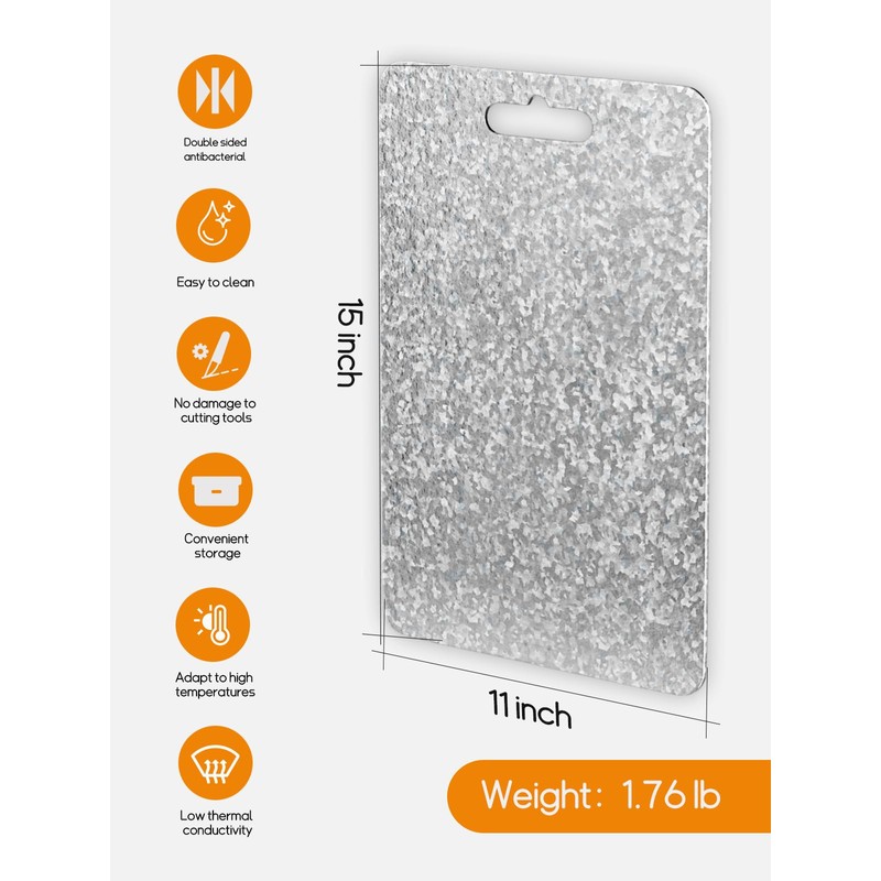 Titanium Cutting Board for Kitchen，Double Sided Pure Titanium Cutting Board，With