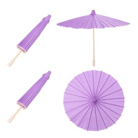 MECCANIXITY 2 Pcs Paper Umbrellas ,12" Paper Parasol Umbrella DIY Oiled Paper Painting Umbrellas for Photography Props Craft Party Wedding Decoration,Purple