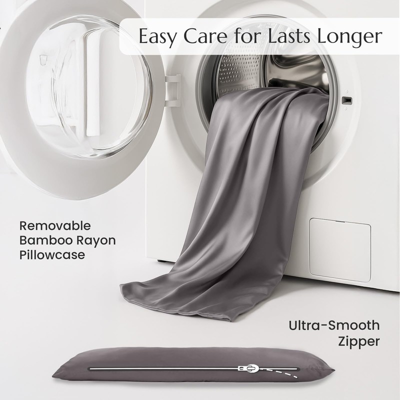 ZonLi Weighted Body Pillow 8.5 lbs, Cooling Bamboo Rayon Cover,
