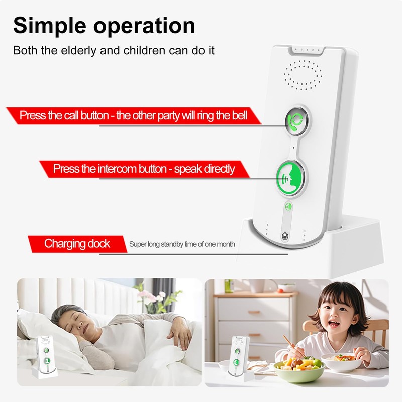 Decdeal Intercom Doorbell System Full Duplex Communication 500m/1640ft Long Range