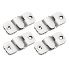 PATIKIL Flush Mount Bracket 43x19mm, 2 Pairs Interlocking Hanging Buckle Stainless Steel Wall Mount Hanger Hook for Picture Frame, Art, Clock, Shelves, Mirrors, Silver Tone