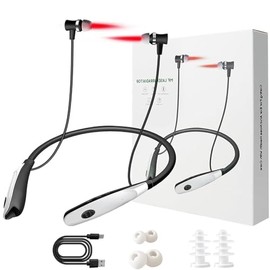 Tinnitus Infrared Ear Plugs - Red Light Nose with 650 nm Wavelength Tinnitus Device for Microcirculation Improvement, Infrared for Relief of Tinnitus, Suitable for Nose and Ears, Black