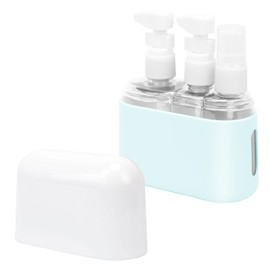 Skycase Travel Bottles - Leak Proof Refillable Tsa Approved Travel Size Toiletries, 3 in 1 Liquid Bottles Containers with Labels and Funnel Airplane Accessories Kits for Lotion Liquid (Blue)