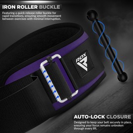 RDX 6.5 Inch Weight Lifting Belt, Auto-Lock Training Belt, Strength Training Powerlifting Fitness Bodybuilding Belt, Weight Lifting Padded Gym Weight Lifting Belt, Women's Deadlift Wokout