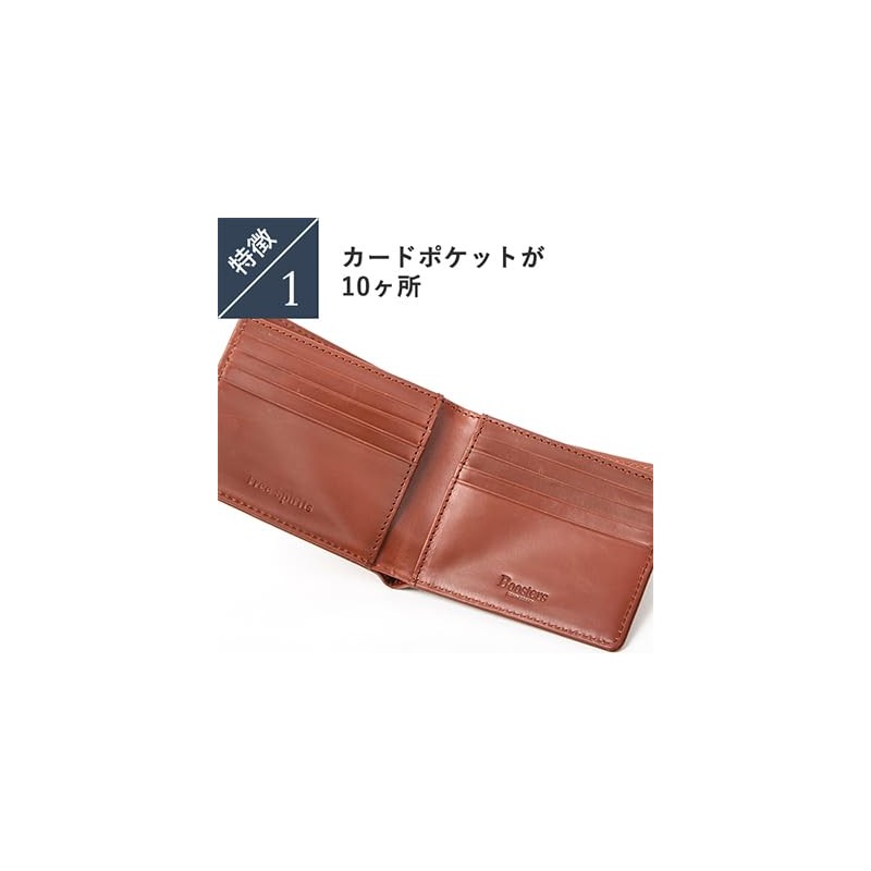 Boosters Men's Bifold Wallet, Genuine Leather, Billfold, No Coin Pocket,