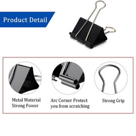 Binder Clips Assorted Sizes - Office Supplies - Bulldog Clips, Paper Clips - Organize Your Workspace Efficiently!