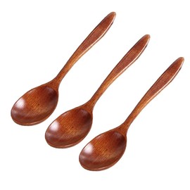 Environmentally-friendly tableware, soup spoons, coffee / tea / honey natural wooden spoon; kitchen accessories, Wood, 3Pc