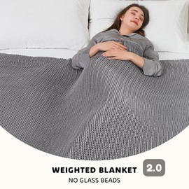 L'AGRATY Knitted Weighted Blanket - 48"x72" 20lbs Cooling Chunky Knit Heavy Blanket for Adults Braided Crochet Throw Thick Cable Yarn Knit Decorative Blanket No Beads Evenly Weighted Machine Washable