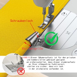 Set of 4 Sewing Machine Accessories Rolled Hem Presser Foot, Sewing Accessories with 4 Sizes (3 mm - 6 mm) Stainless Steel Sewing Rolled Hem Presser Foot for Home Suitable for a Wide Range of Sewing