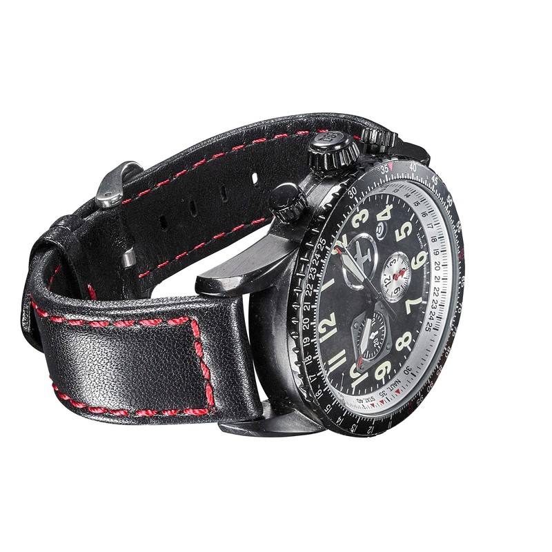 Genuine Waterproof Leather Watch Band with Quick Release Spring Bars