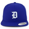 Old English D bordado Flat Bill Snapback Cap, Cachucha Royal
