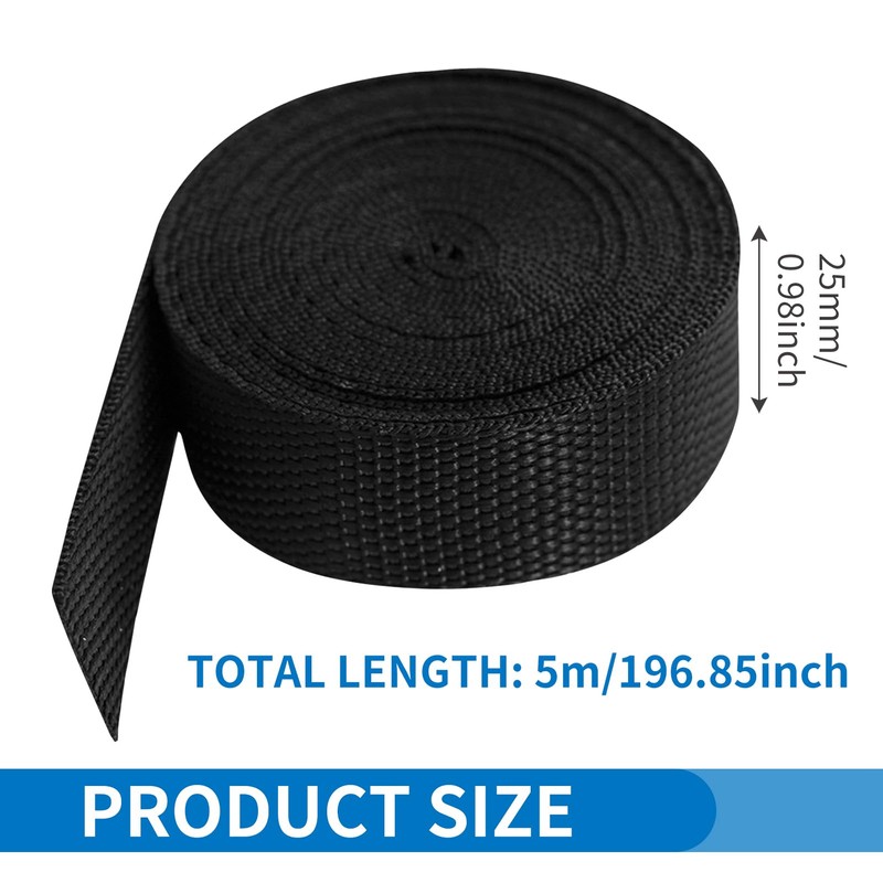 Webbing Strap, 5M x 2.5cm Heavy Duty Webbing Strap Tape