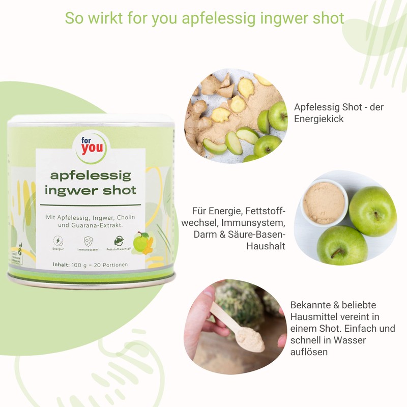 for you for you apfelessig ingwer shot - Pulver zum