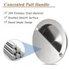 Mesee 2 Packs Recessed Sliding Door Handles with Fixing Screws,