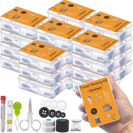 Paquete de 4 mini kits de costura de viaje a granel, pequeños kits de costura de emergencia al aire última intervensión, kit de costura militar con funda para operación de boda, caja de zapatos de
