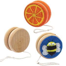 Baker Ross FC849 YoYos Wooden - Pack of 4 JoJos for Children to Paint and Play