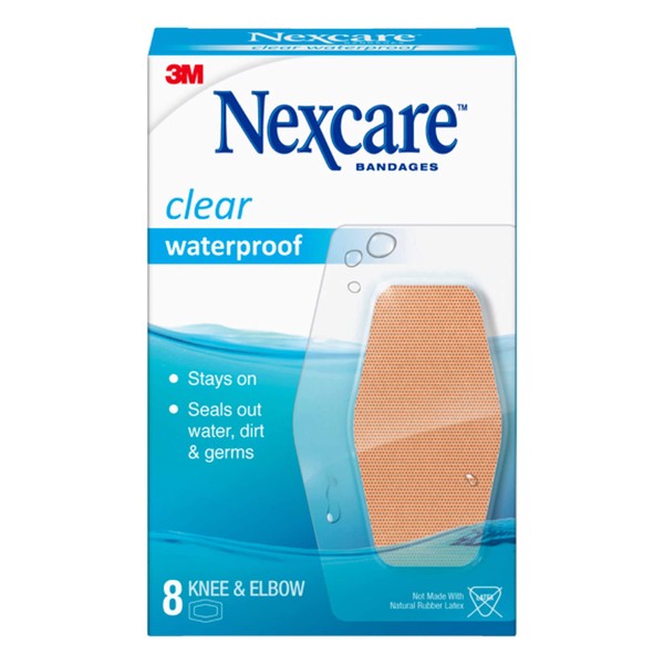 Nexcare Waterproof Knee & Elbow Bandages 8 Each (Pack of 10)