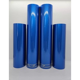 Moto Junkeez Fork Skins Cover Blue Carbon Fiber Vinyl Graphics Yamaha YZ 250FX 450FX 125 250