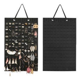 MINZHI Hanging Earring Holder,Can hold 300 pairs of earrings,Earring Organizer Hanging,Hanging Earrings Organizer,Hanging Jewelry Holder,Suitable for ladies and girls, earring storage display (black)