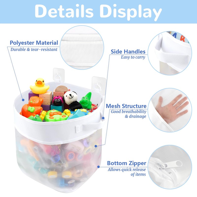 Maxmoc Bath Toy Storage, Wall-Mounted Bath Toy Storage (Style 1)