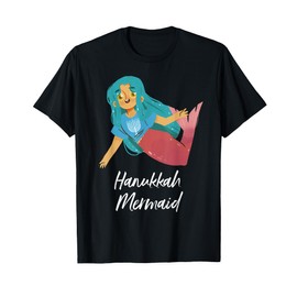 Hanukkah Mermaid Cute Chanukah Jewish Menorah Family Holiday Maglietta